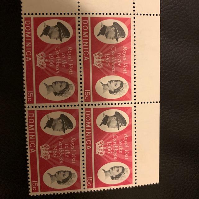 DOMINICA, 1966 Royal Visit - block of 4
